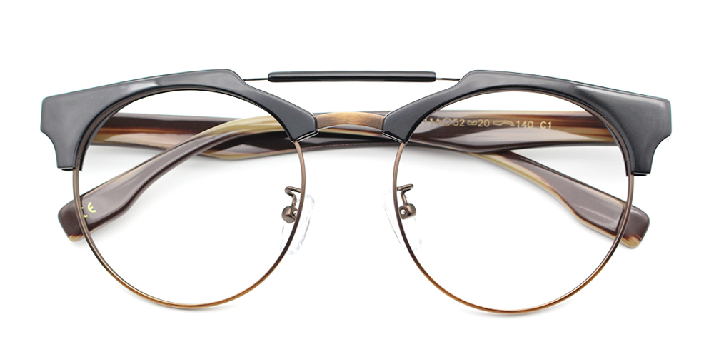 A114 Black Brown Prescription Eyeglasses-0