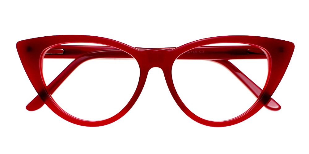 CAT001 Red Cat Eye Eyeglasses -0