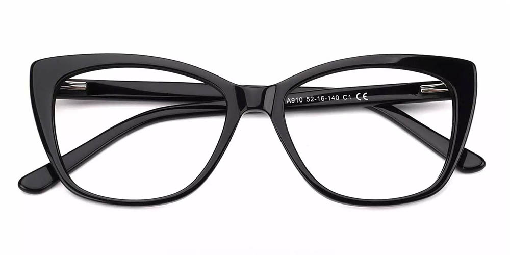 A910 Cat Eye Prescription Glasses Black-0