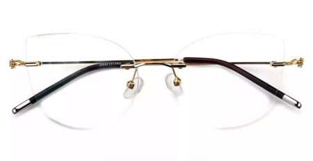 R1041 Rimless Prescription Glasses Gold-0