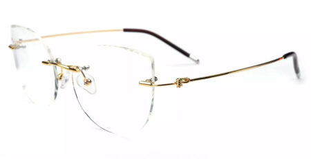 R1041 Rimless Prescription Glasses Gold-5352