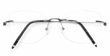 R1041 Rimless Prescription Glasses Gun-0