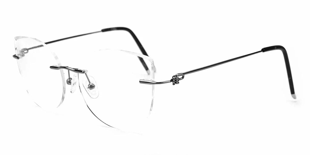 R1041 Rimless Prescription Glasses Gun-5362