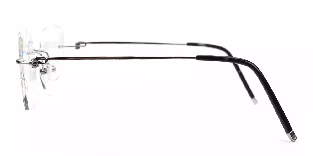 R1041 Rimless Prescription Glasses Gun-5364