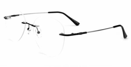 RB1001 Rimless Prescription Glasses Black-5382