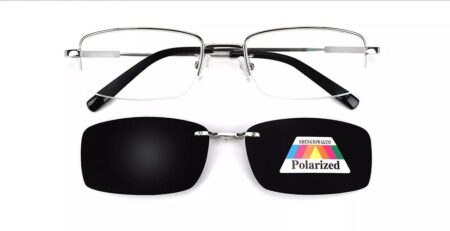 S9076 Clip On Prescription Sunglasses Silver-0