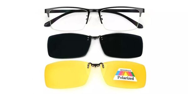 S9266 Clip On Prescription Sunglasses Black (2 Clips)-0 S9266 Clip On Prescription Sunglasses Black (2 Clips)-0
