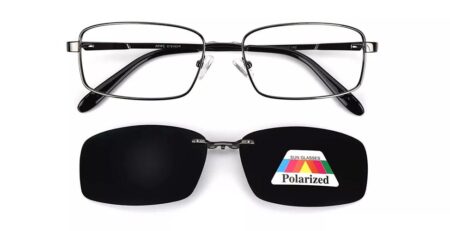 S9307 Clip On Prescription Sunglasses Gun-0