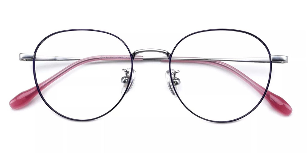 D62273 Titanium Prescription Eyeglasses Purple-0