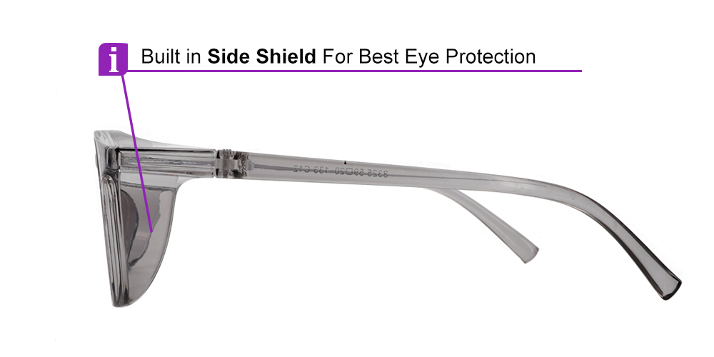 8325 Prescription Safety Glasses Clear Gray-7776