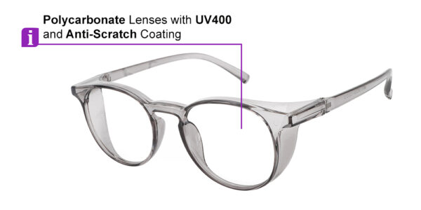 8325 Prescription Safety Glasses Clear Gray-9676