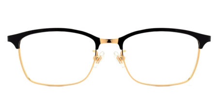 8751D Pure Titanium Prescription Eyeglasses Black Gold-8889