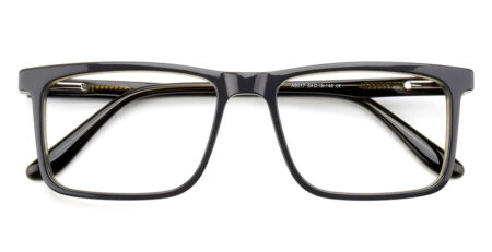 A8017 Prescription Glasses Black Acetate - Spring Hinge-0