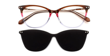 G5225 Clip On Prescription Sunglasses Brown-0