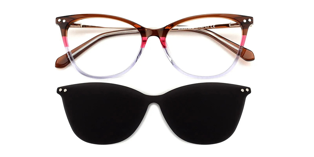 G5225 Clip On Prescription Sunglasses Brown-0