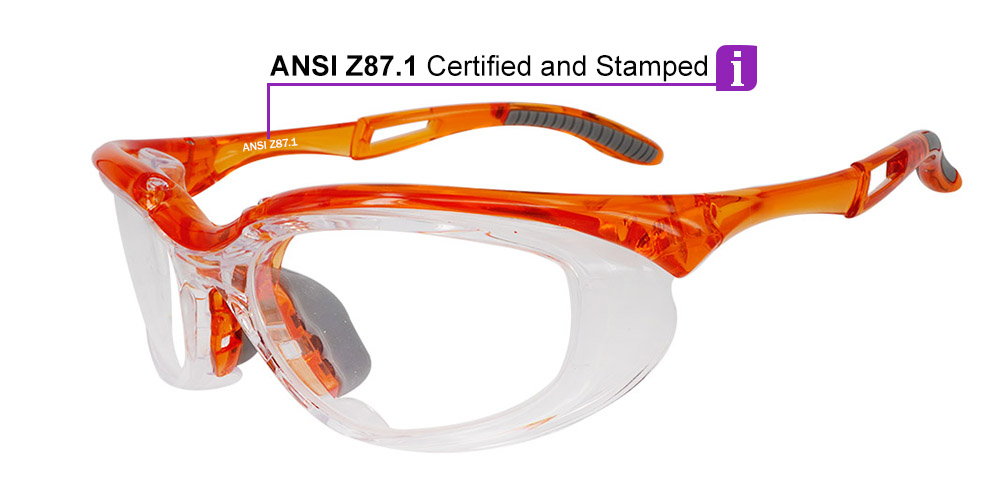 S005 Prescription Safety Glasses Orange-10817