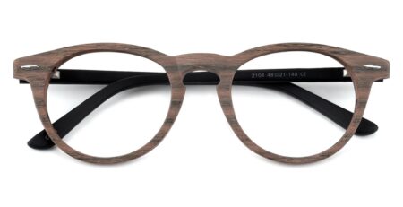 2104 Round Prescription Glasses Brown-0