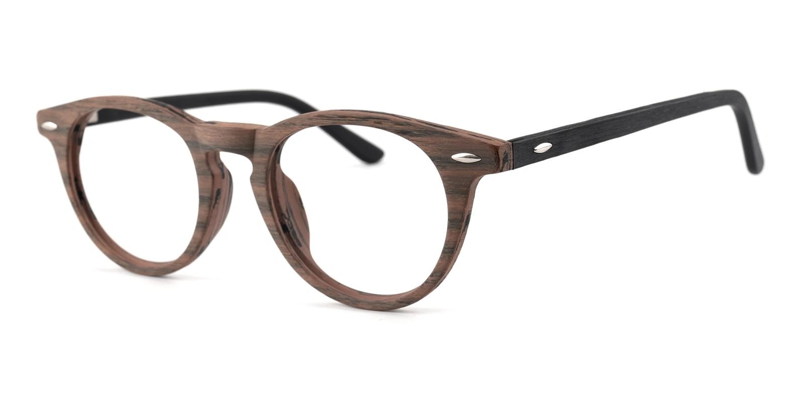 2104 Round Prescription Glasses Brown-13211