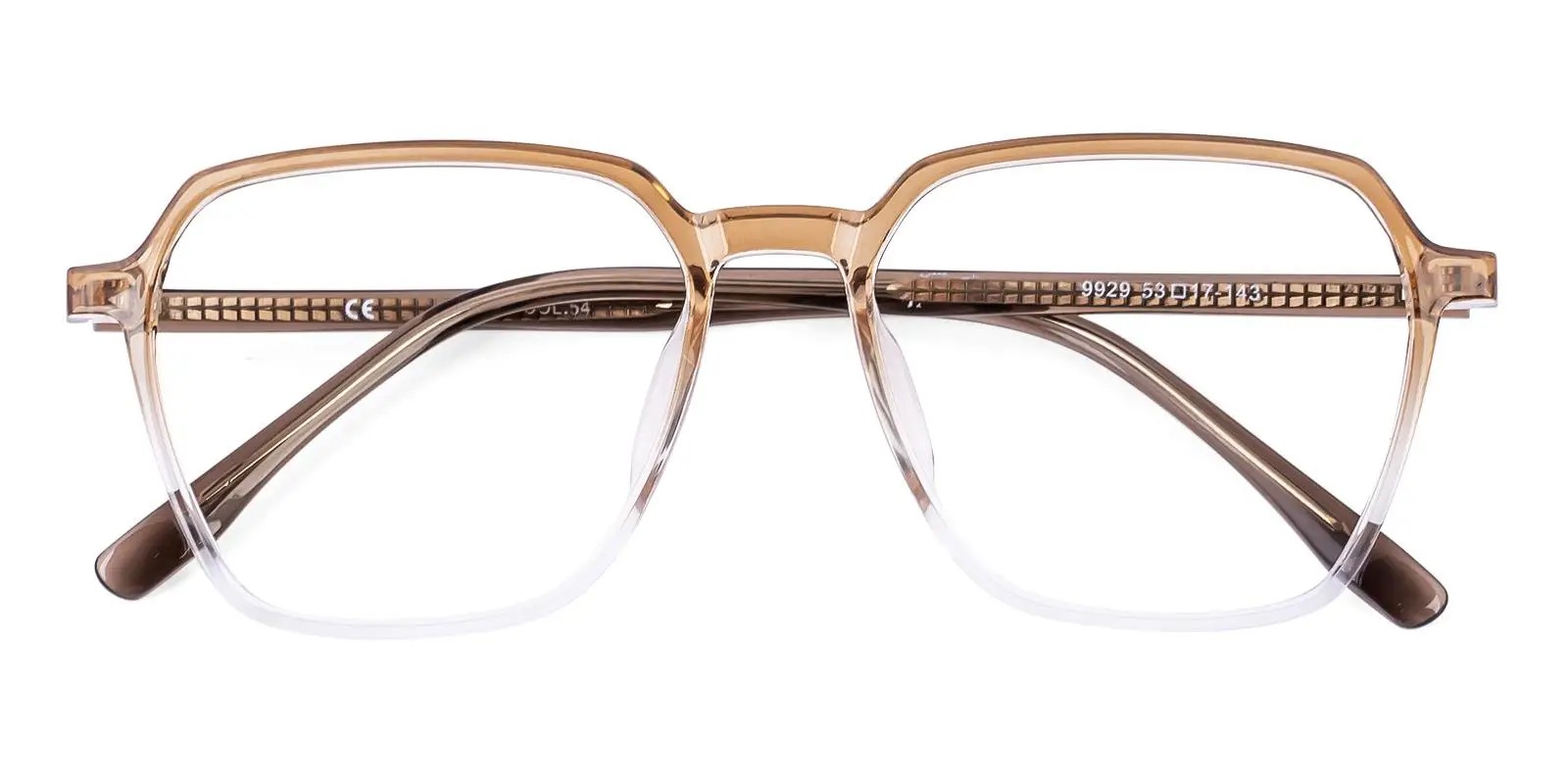 9929 Square Prescription Glasses Brown-0