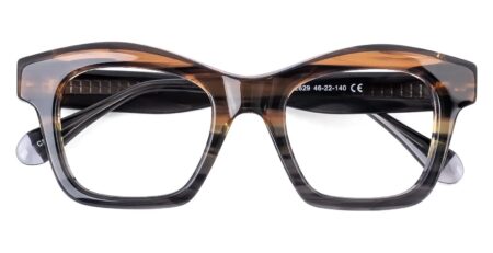 F2629 Square Prescription Glasses Brown-0