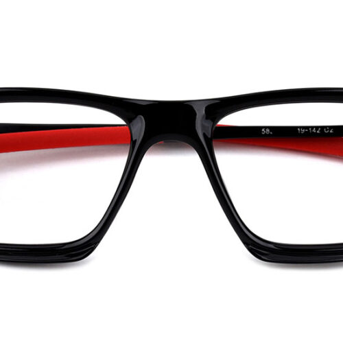 Cheap Glasses 5852 Rectangle Black Red-0