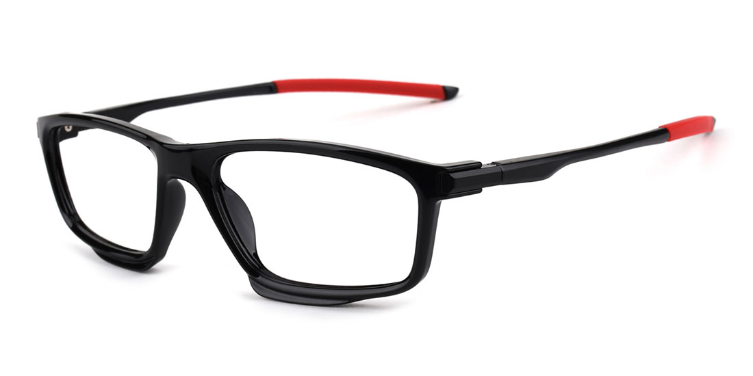 Cheap Glasses 5852 Rectangle Black Red-14202